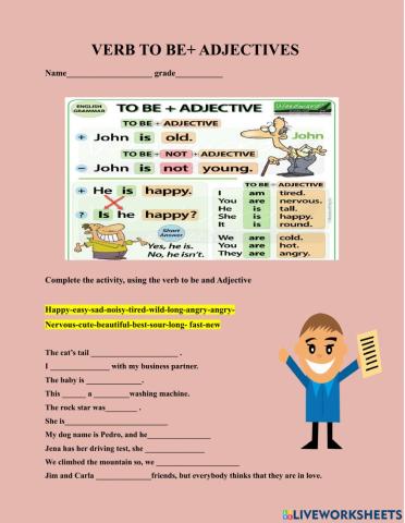 Verb to be+ adjectives