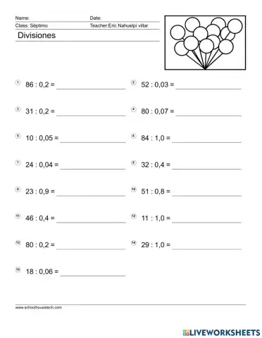 Divisiones con decimales