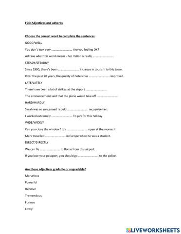 Adjectives and adverbs