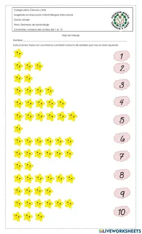 Conteos de los numeros del 1 al 10