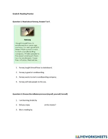 Reading comprehension