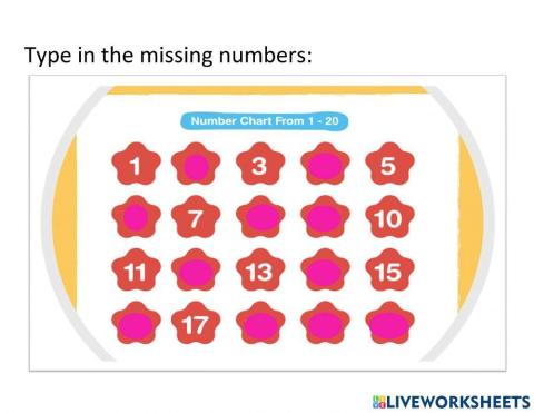 Type in the missing number