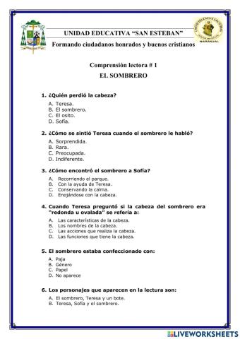 Lectura -el sombrero-