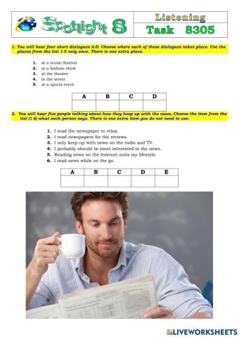 Spotlight 8 Task 8305