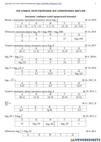 Логарифмічні вирази