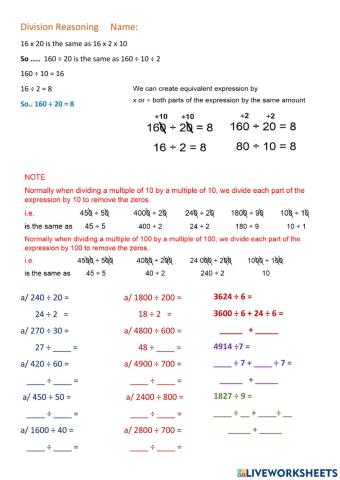 Dividing by 10 and 100 Part 4