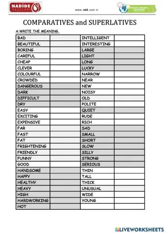 Comparatives and Superlatives