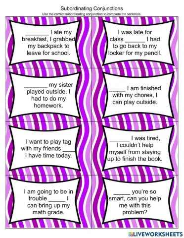 Subordinating Conjunctions