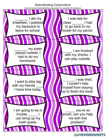 Subordinating Conjunctions
