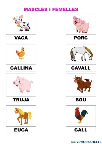 LA GRANJA mascles i femelles