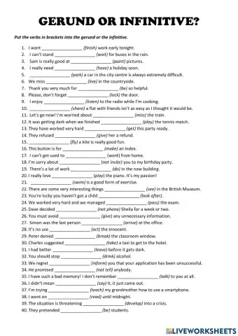 Gerund or Infinitive?