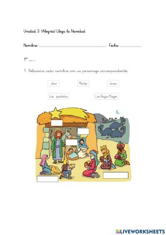 Evaluación Unidad 3 1º Primaria