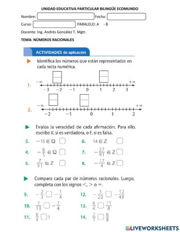 Conjuntos numéricos-Números Racionales
