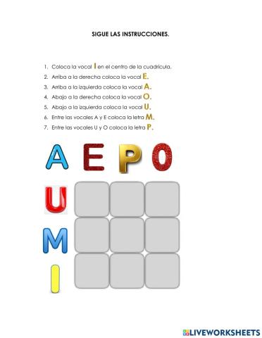 Sigue las instrucciones letras