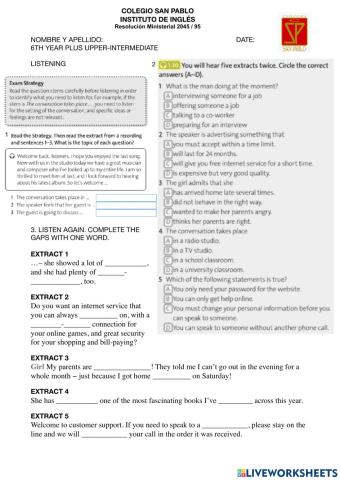 Prt 6th plus LISTENING