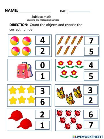 Counting and recognizing number