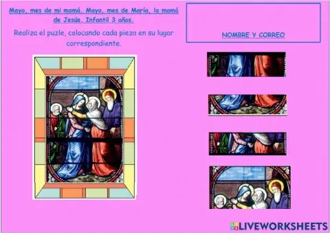 Mayo, mes de mi mamá. Mayo, mes de María, la mamá de Jesús. Infantil 3 años