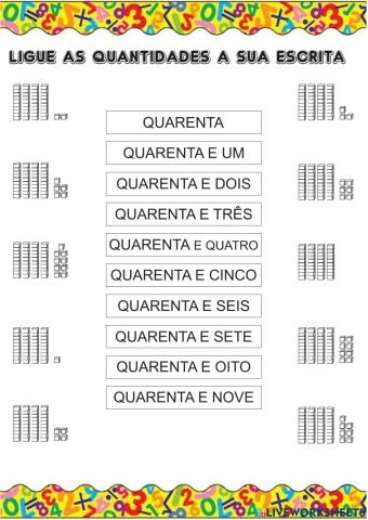 Números do 40 ao 49