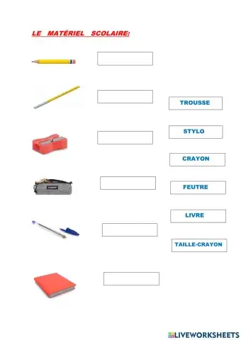 Le matériel scolaire.