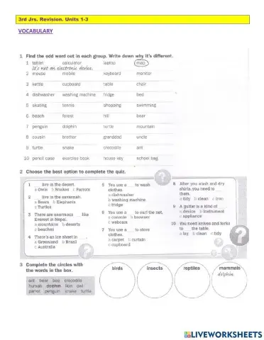 Pre intermediate Grammar and vocabulary revision