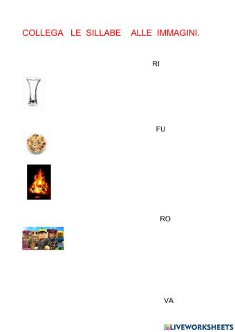 Collega l'immagine alla sillaba