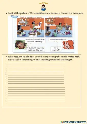 Present simple vs present continuous- WRITING