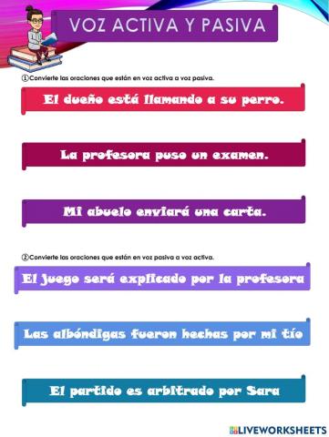 Cambios entre voz activa y pasiva