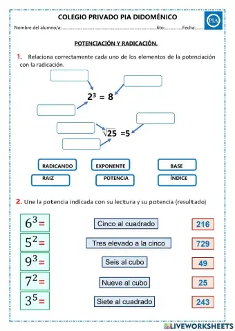 Potenciación y radicación