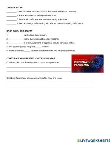 Fact, opinion, suffix