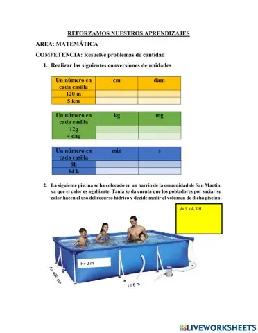 Conversiones de unidades de longitud, masa , tiempo y medidas de capacidad