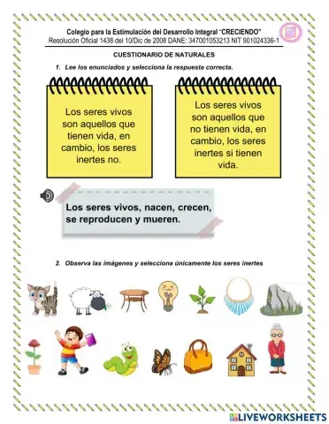 Cuestionario naturales