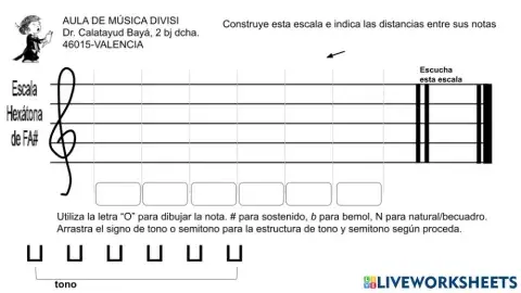 Escala Hexátona de FA sostenido