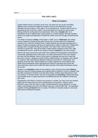 Test on Gateway B1 Units 1 and 2