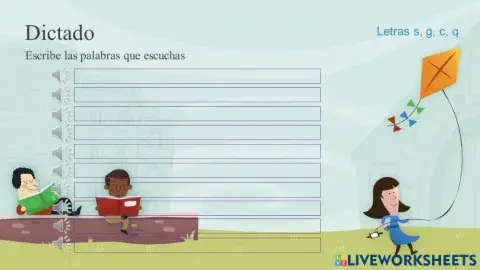 Dictado 3 - letras s, g, c, q