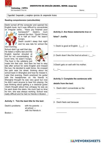 Pre intermediate Reding