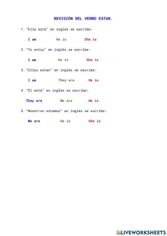 Verbo ESTAR en inglés