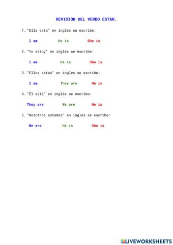 Verbo ESTAR en inglés