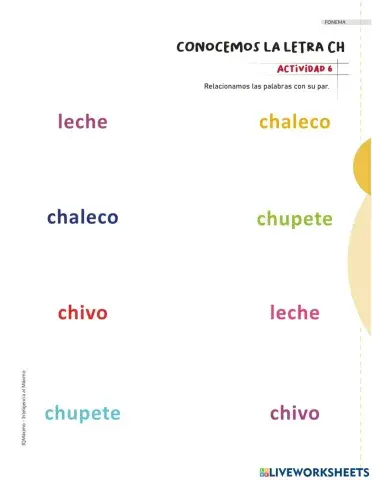 Actividad 6 letra ch