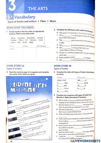 The Arts - Vocabulary