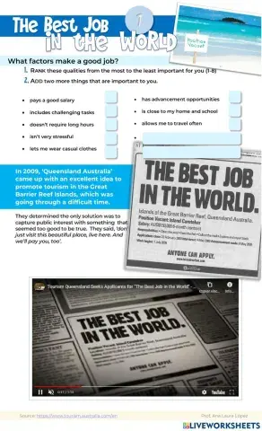 The Best Job in the World (part 1)