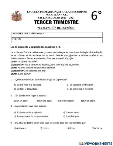 Evaluación 3trim.español