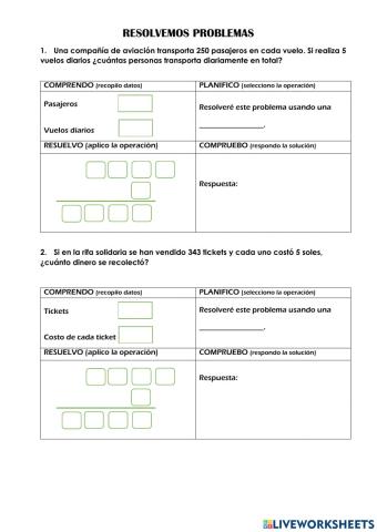 Problemas de multiplicación