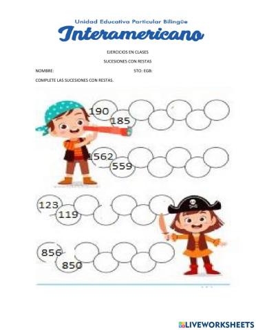 Sucesiones con restas