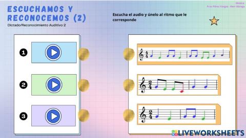 Dictado-reconocimiento auditivo 2 (en pentagrama)