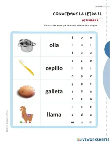 Actividad 8 letra ll