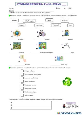 4° ano - INGLÊS - 31-05-21