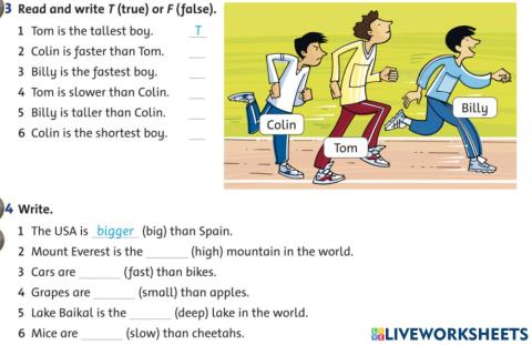 Comparative and superlative