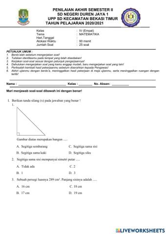 Penilaian akhir tahun matematika kelas 4