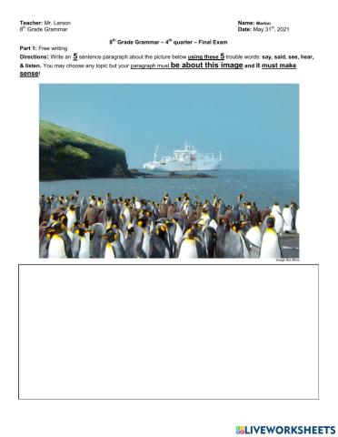 8th Grade Grammar Final