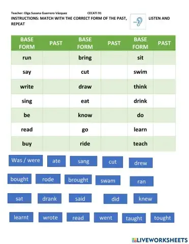 Irregular verbs